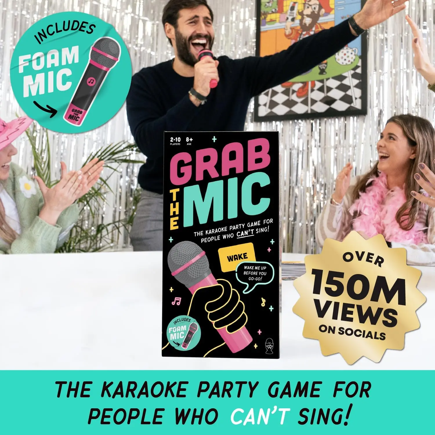 Lucky Egg Ufficiale Grab The Mic Famiglia Karaoke Gioco da tavolo 2-10 giocatori Gioco per giochi esilaranti Noite Festa di compleanno Regalo per bambini