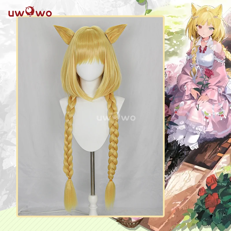 

UWOWO Game Arknights Nightmare The Ferry Girl Cosplay Wig Orange Yellow Gold Hair Long Hair Halloween Wig