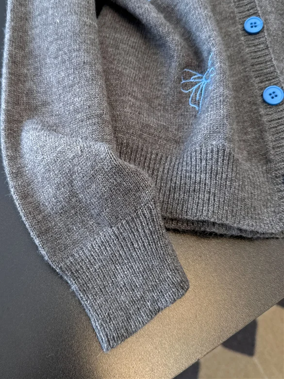 Korean Sle ey Cartoon Embroidered Soft Knitted Sweater Coat Women's Autumn Winter Casual Loose Slimming Versatile Sweater