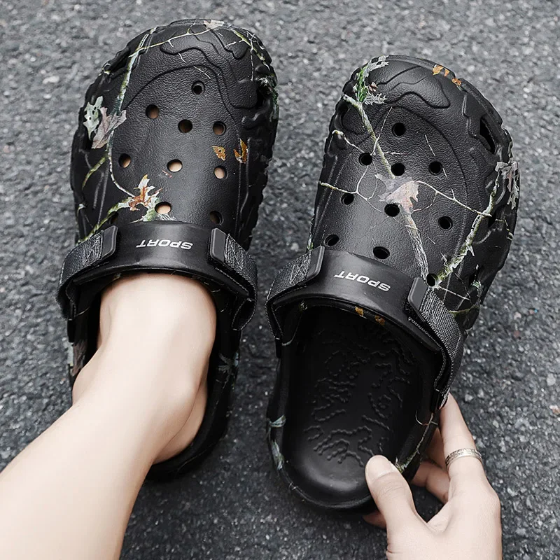 40-47 Summer Couples Sandals Men Outdoor Garden Clogs Hole Male Casual Shoes Fashion Water Shoes Comfort Home Soft Slippers image 5