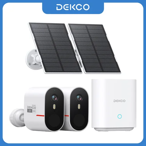 Dekco 3MP WiFi Solar Camera System 2 Cam Kit Outdoor Wireless Home…