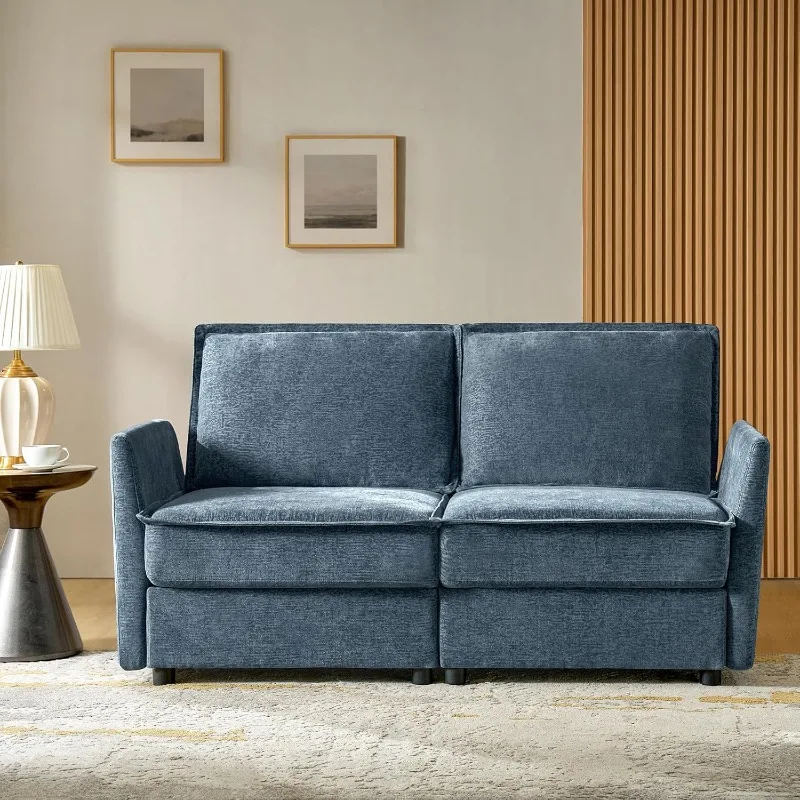 

67-дюймовый современный двухместный диван из синели, 2-местный диван с местом для хранения вещей, удобное глубокое сиденье, небольшие двухместные диваны для жизни