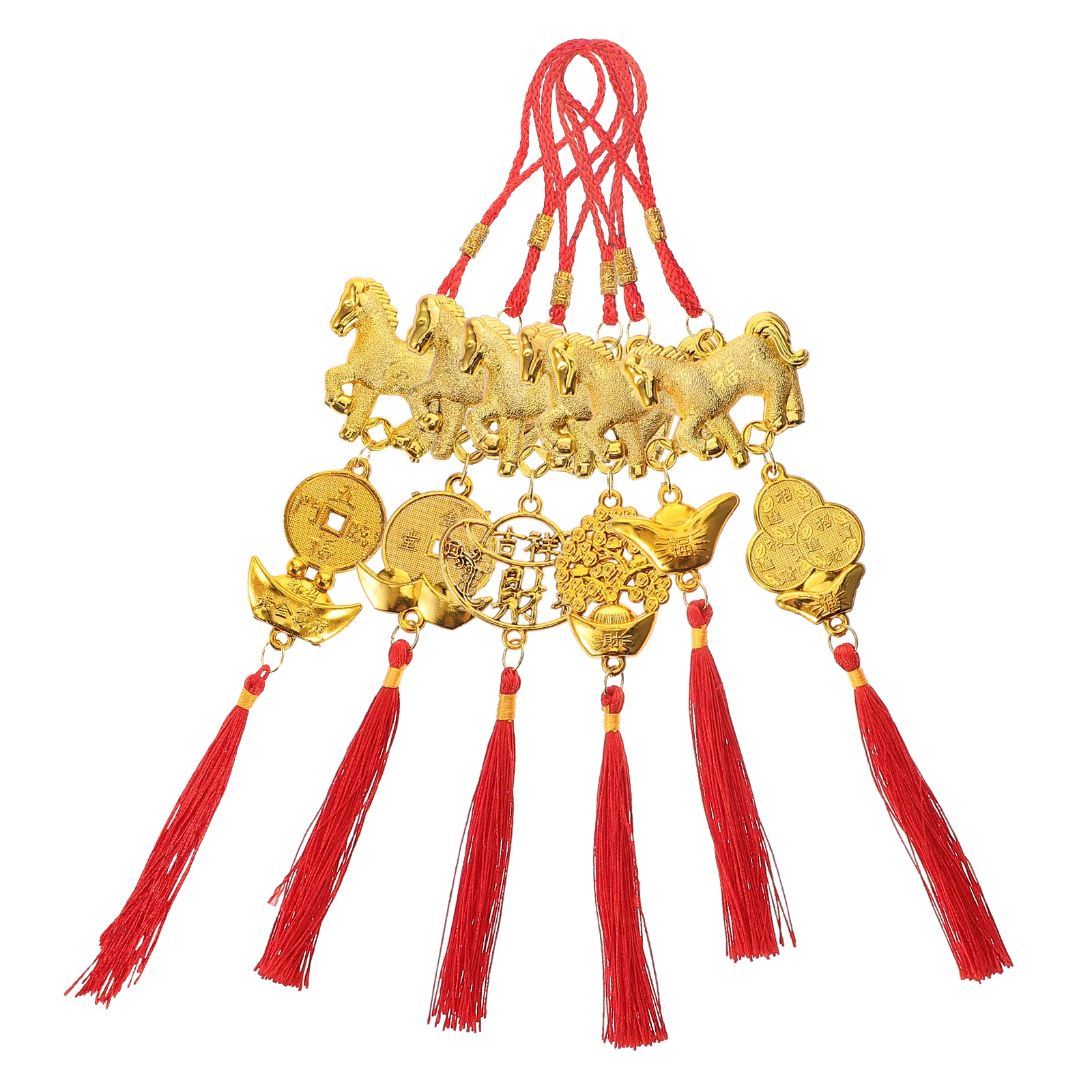 

6pcs Hanging Ornaments Feng Shui Decorations 2026 Pendant Chinese Zodiac New Animal Lightweight Festive Home