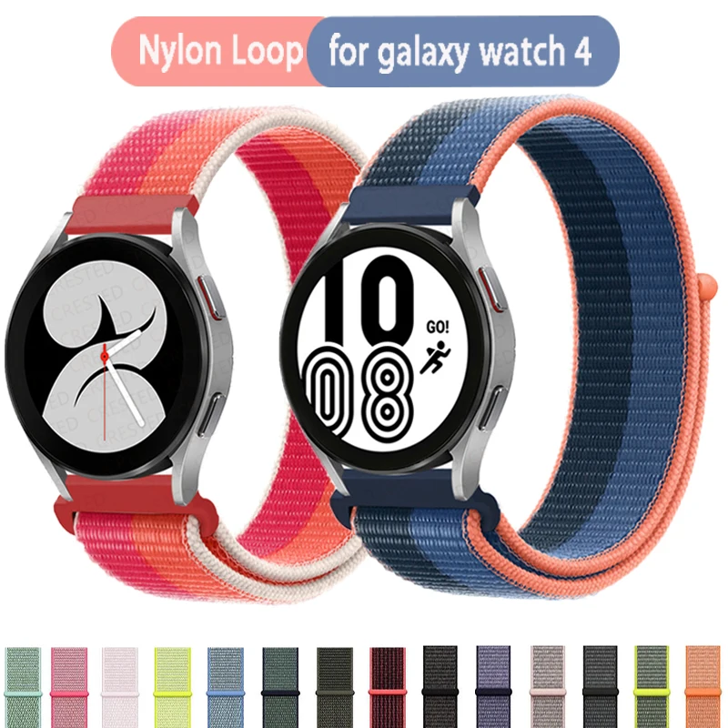 Nylon Strap For Samsung Galaxy Watch 4 40mm 44 Active 2/Watch 3 45mm/46mm/42/22 Gear S3 20mm Galaxy Watch 4 Classic Band 46mm 42