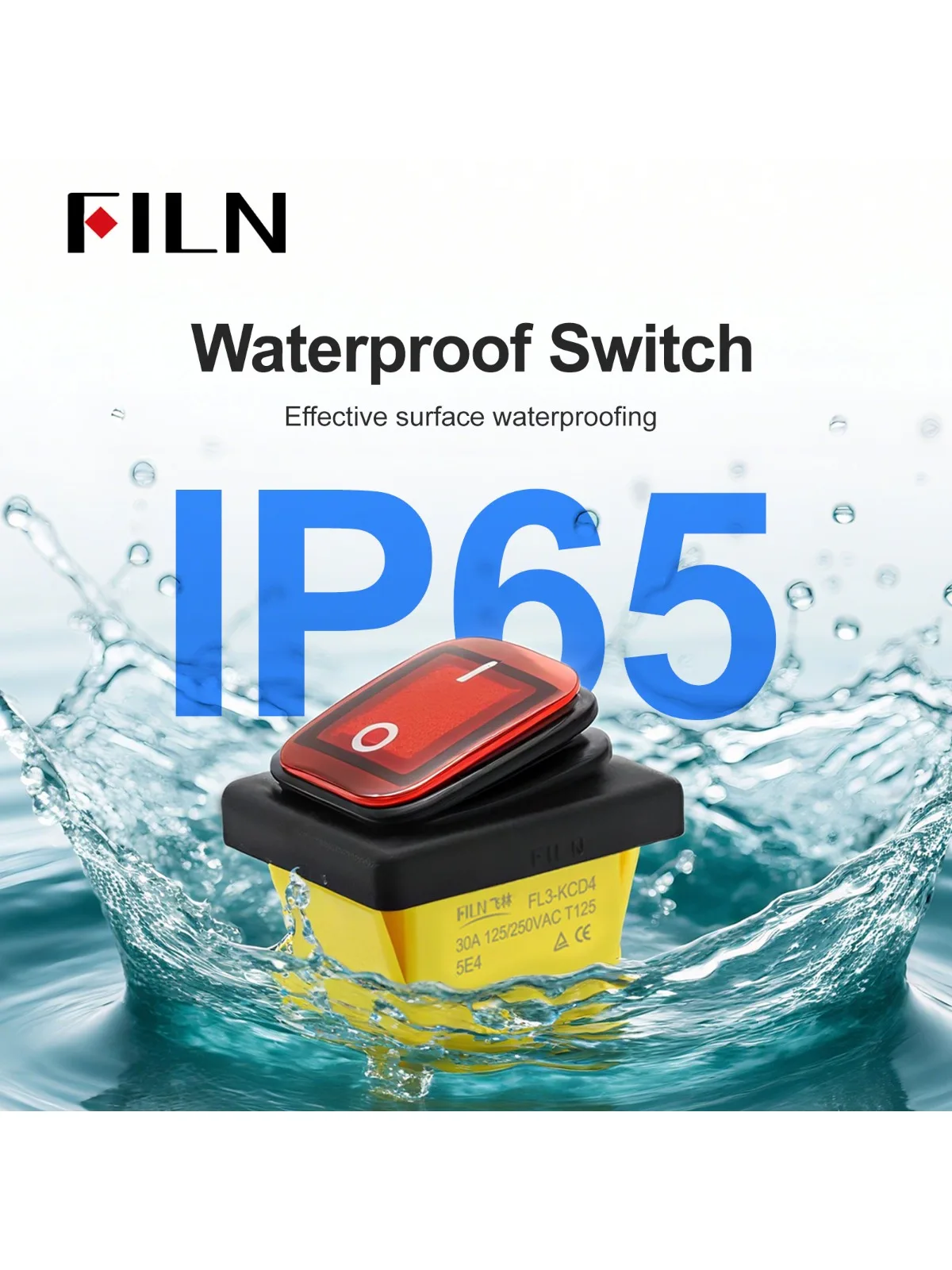 FILN – interrupteur à bascule LED robuste, étanche IP68, T8530A12V/220VRed/bleu/vert ON/OFF, idéal pour une utilisation en voiture et en Marine