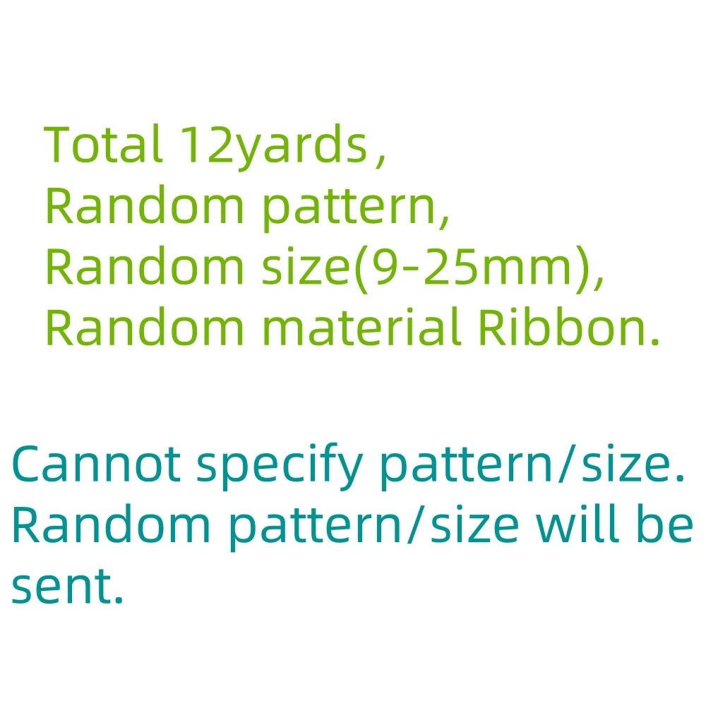 Green Series 12yards Random Pattern Random Size Material Ribbon for Cheer Bows DIY Girl Hair Bows