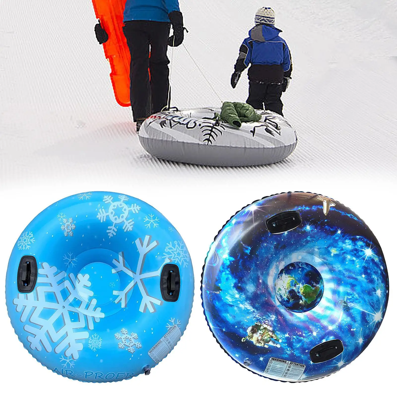 

Inflatable Snow Tube 43.3" Accessories Christmas Snow Sledge Snow Sled for Outdoor Family Activities Sledding Winter Fun Skiing