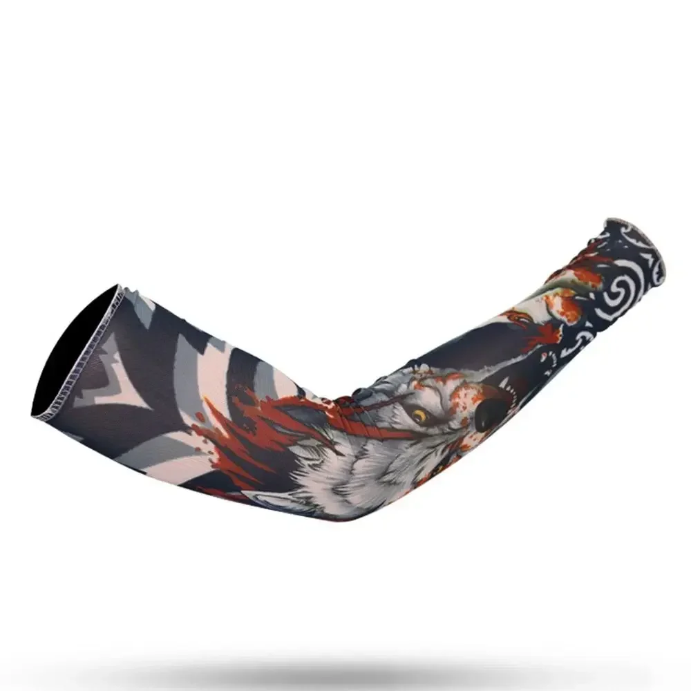 Running Warmer Outdoor Sport Basketball UV Protection Tattoo Arm Sleeves Sun Protection Flower Arm Sleeves Arm Cover