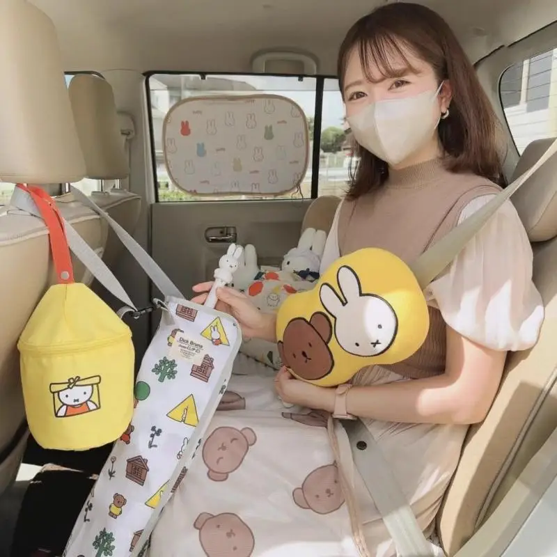 Miffy Cartoon Car Roll Paper Storage Cover Tissue Cover Household Hanging Multifunctional Storage Car Decoration Accessories