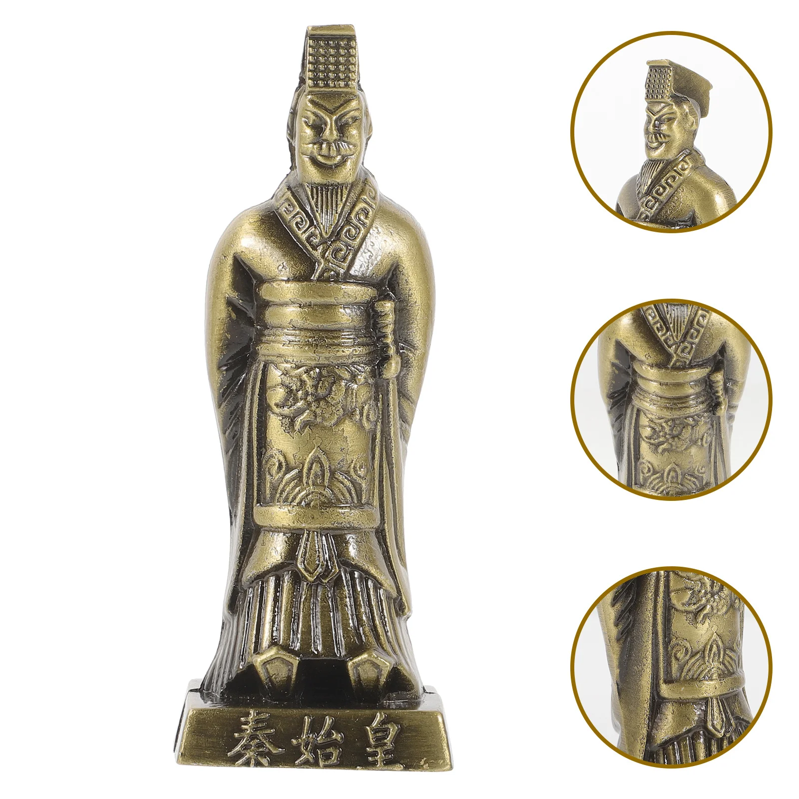 

8pcs Terracotta Warriors Figurines Metal Craft Vintage Statues Small Desktop Decor For Office Shelf Living Room