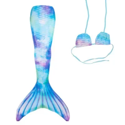 New Kids Adult Swimming Mermaid Tail Girl Mom Cosplay Mermaid Costume Children Party Gift Fantasy Swimsuit with Monofin Fin image 3