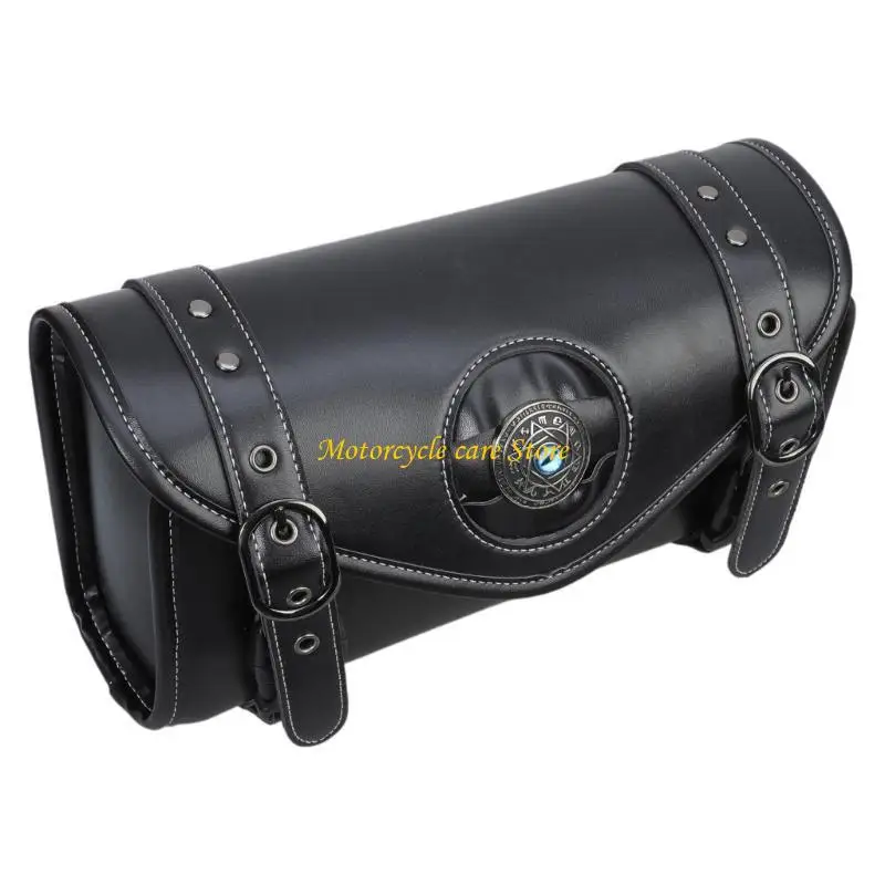 

U75F Motorcycle Front Bag Tool Saddlebag Front Fork Handlebar Bag PU Storage