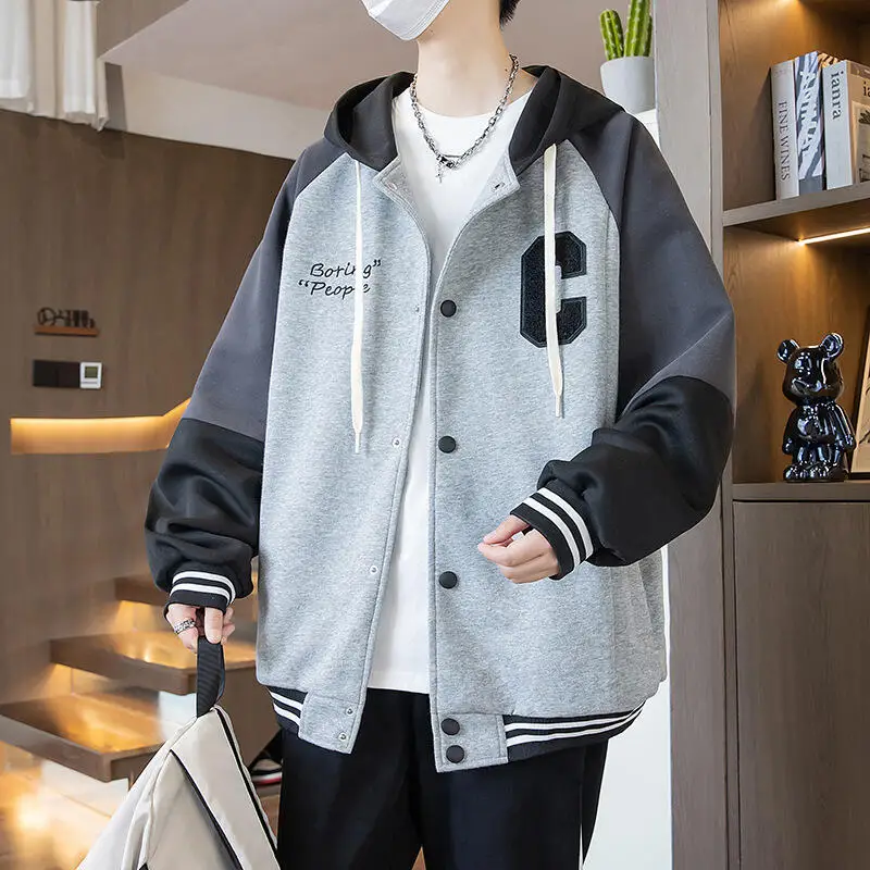 

Coat Plus Size Clothes Man Clothing Hooded Jacket Shirt Spring Autumn Clothes Leisure Zipper Hoodie Homewear Youth Clothing New