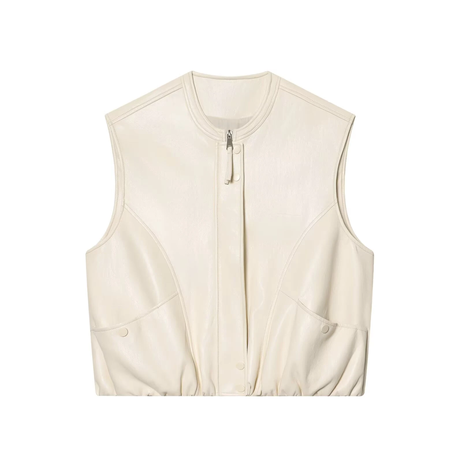 Colete sem mangas de cor sólida estilo coreano para mulheres, solto e estiloso, estilo de trabalho, jaqueta tipo colete