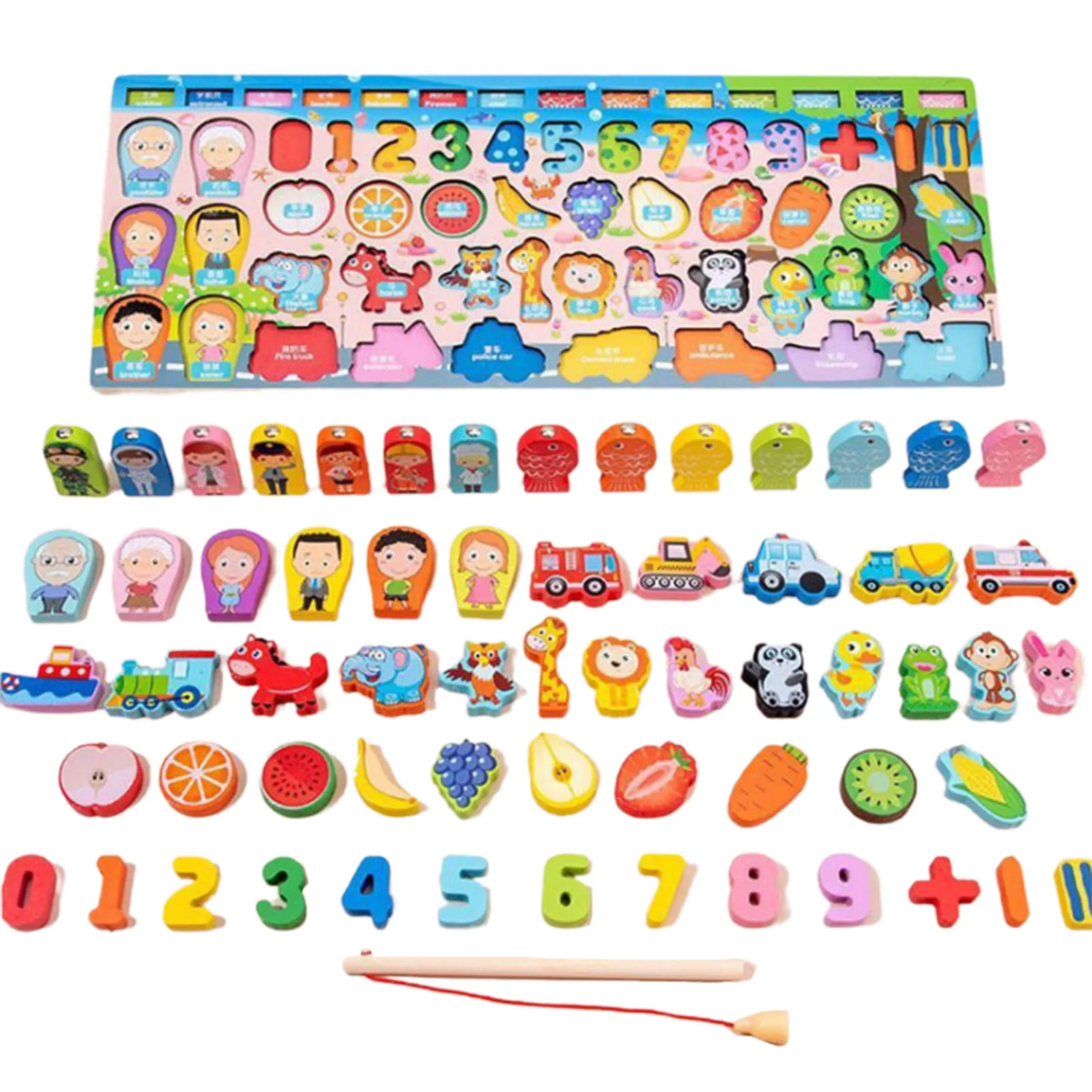 Juguetes educativos de madera, juego de mesa, rompecabezas de matemáticas, bloques de Color, aprendizaje para niños pequeños