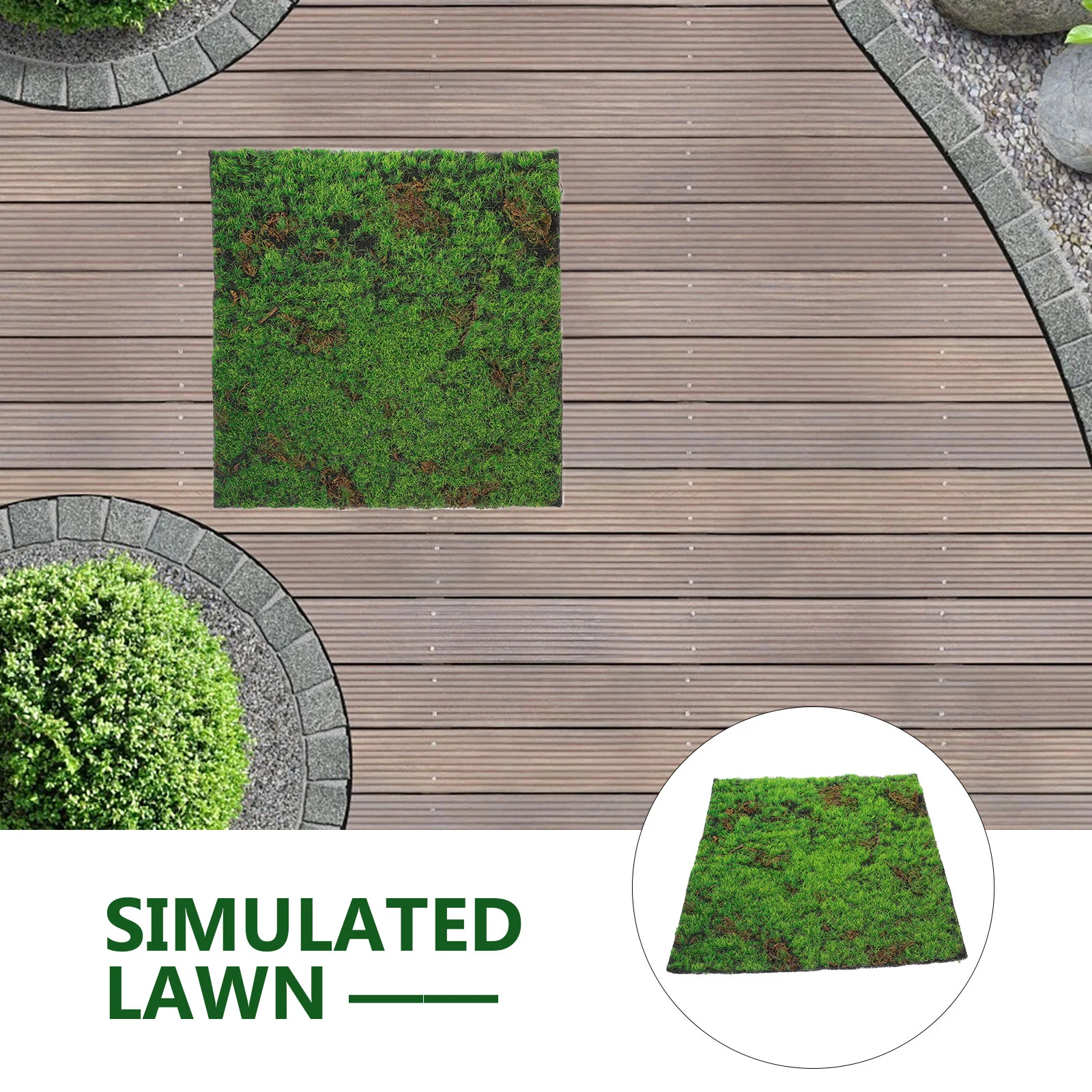 Live Moss Simulated Lawn Fake Grass Rug Mini Garden Decor Green Plastic Micro Scene