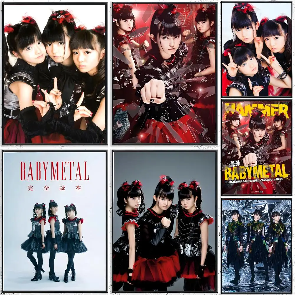 Kawaii Heavy Metal B-BABYMETAL Poster Peel and Stick Wallpaper Dorm Room Essentials Gallery Wall No Residue