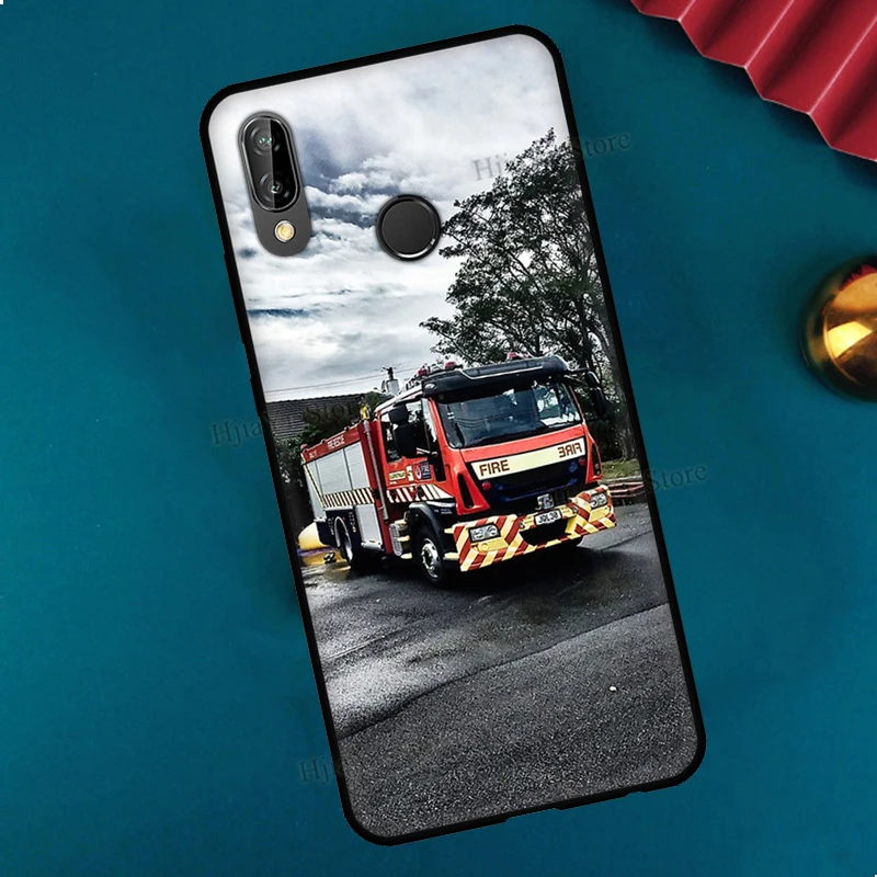 Coque de téléphone souple avec motif camion de pompiers, étui pour Huawei P30 Lite P40 P20 Pro Mate 20 10 Lite P Smart 2021 2019