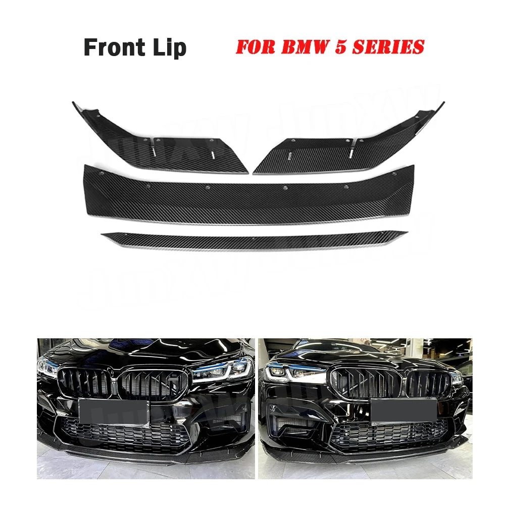 Dry Carbon Fiber Car Front Lip Spoiler Splitters for BMW 5 Series F90 M5 LCI 2021+ FRP Car Bumper Guard Body Kits