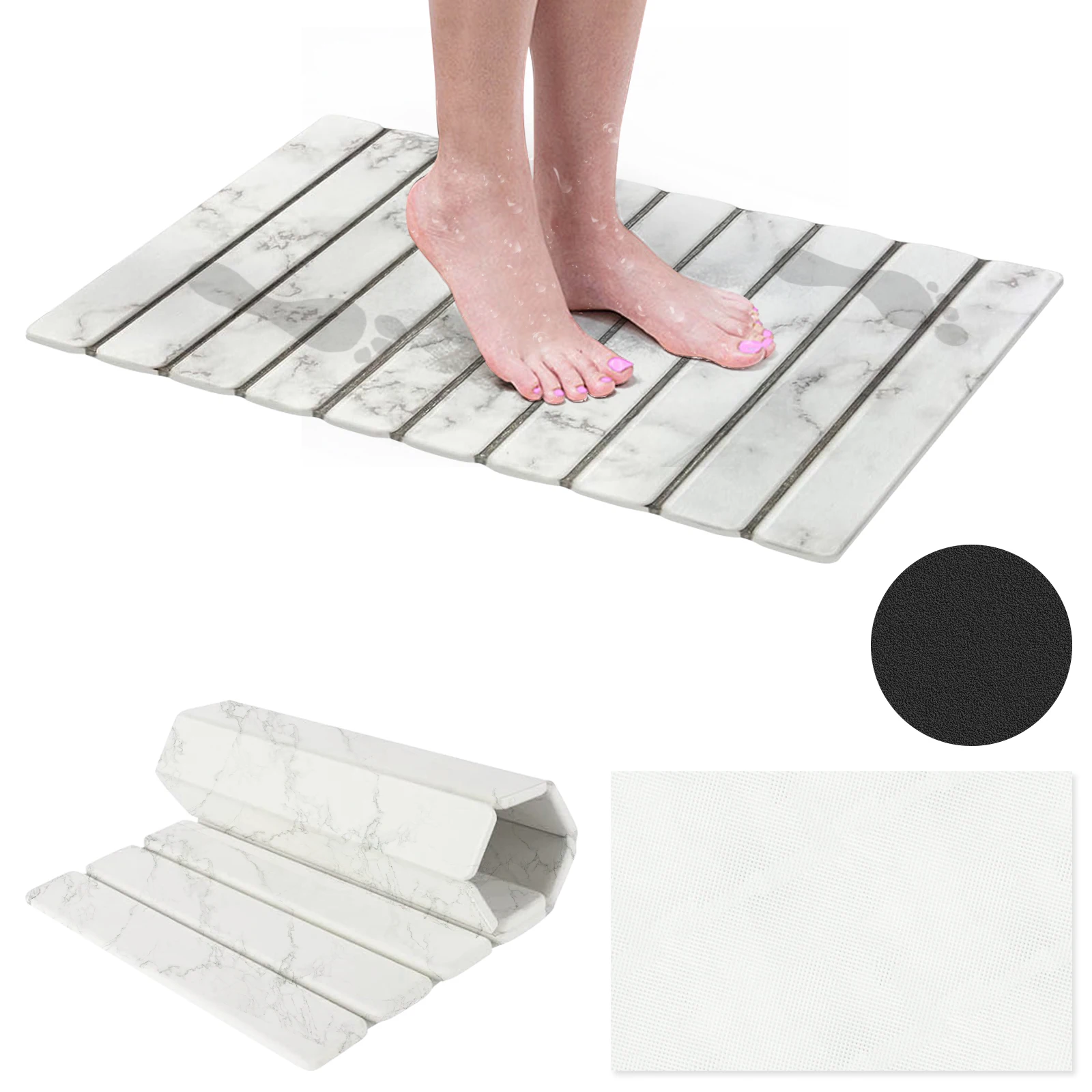 

Stone Bath Mat diatomaceous Earth Shower Mat Super Absorbent Non-slip Easy to Clean Suitable for Bathroom Kitchen