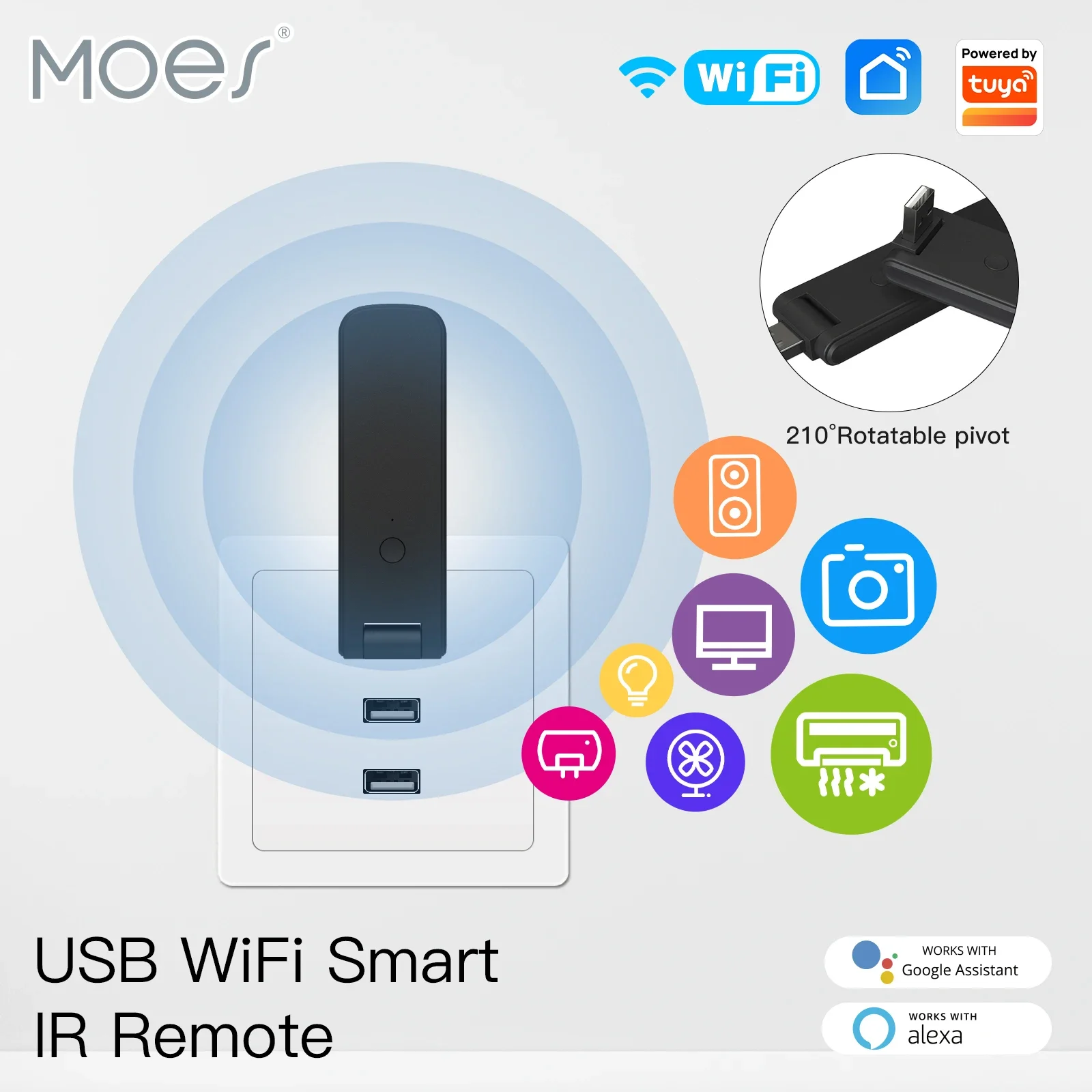 MOES Tuya Infrared WiFi Remote Controller Wireless USB IR for IR TV Fan Switch Smart Home Automation Support Alexa