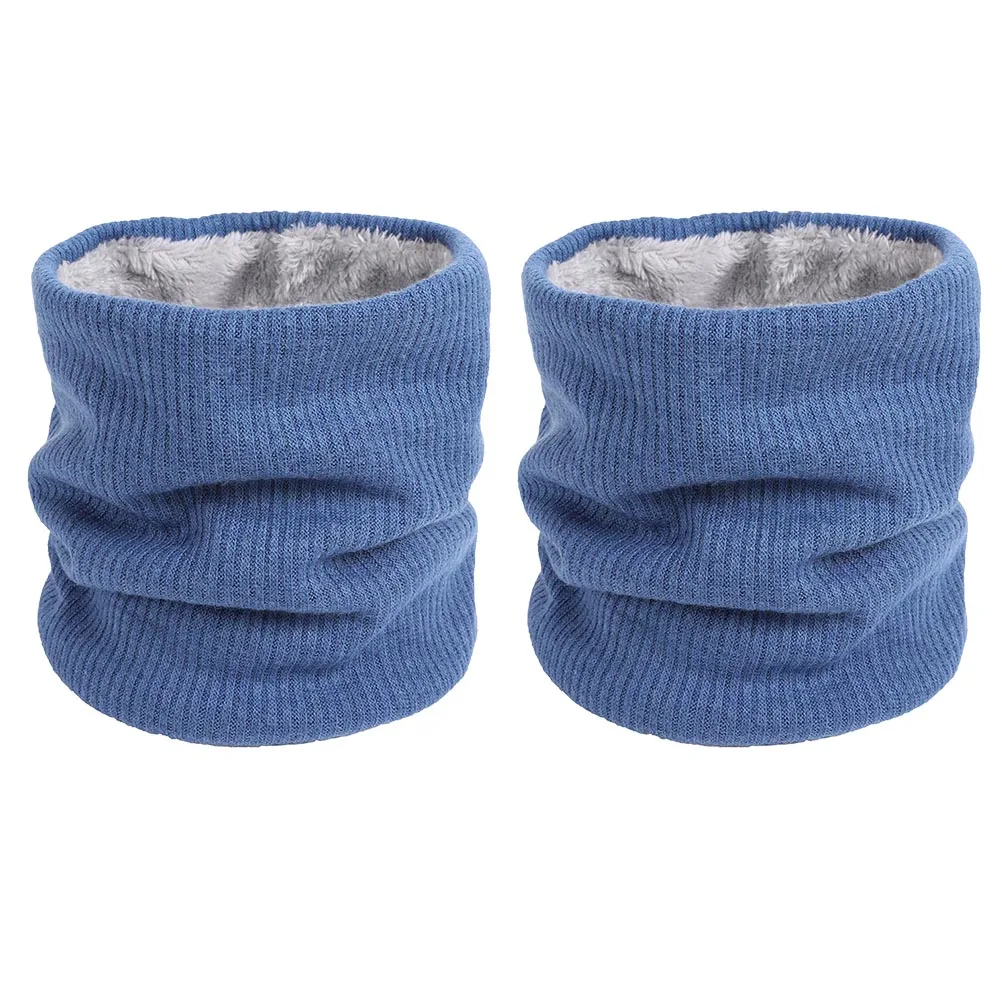 

2pcs Winter Collar Warmer Circle Neck Warmer Blue Lanital Soft Scarf Loop Scarf Classic Matching Fall