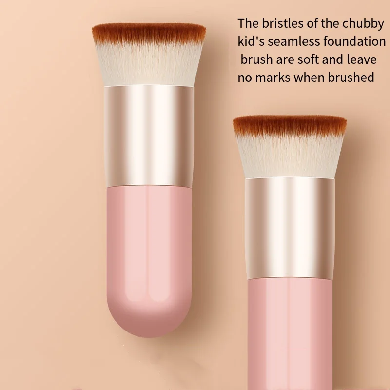 Pincel de maquiagem para base, tamanho grande, cabo curto, sem marcação, corretivo, creme bb, pequeno cais de gordura, cabeça plana, ferramentas de beleza cosmética