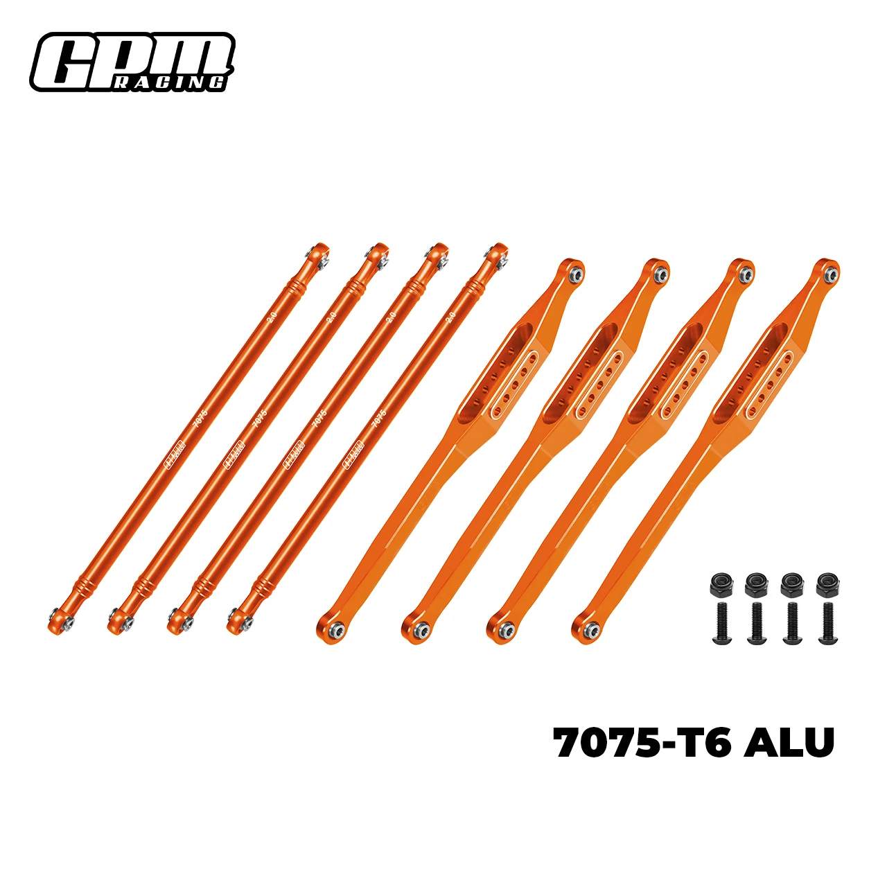 Juego de barra de enlace superior e inferior de aleación GPM 7075-T6 para camión LOSI 1/8 LMT 2,0-LOS04028