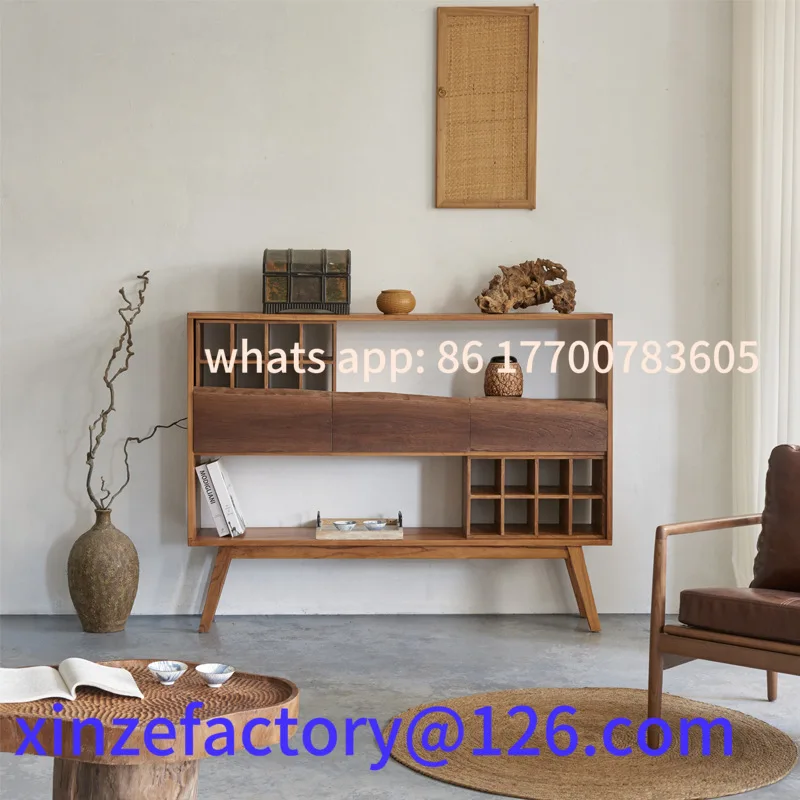 

Customizable Beauty tea cup holder Bogu display stand Solid wood side cabinet Storage rack Dining side cabinet Bed and breakfast