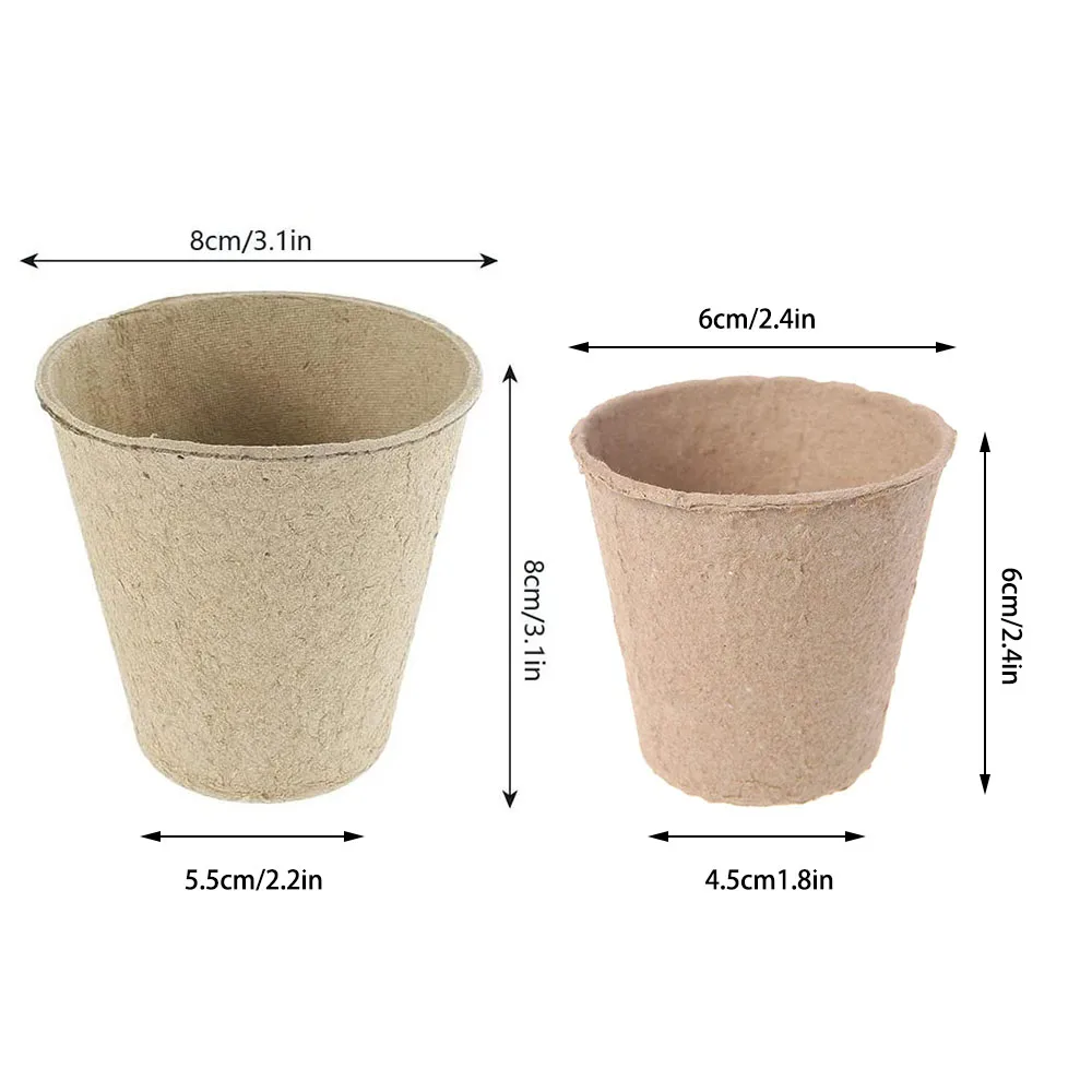 10/20/30Pcs 6/8cm Plant Grow Pot Paper Nursery Cup Starters Garden Flower Pots Herb Vegs Kit Biodegradable Gardening Supplies