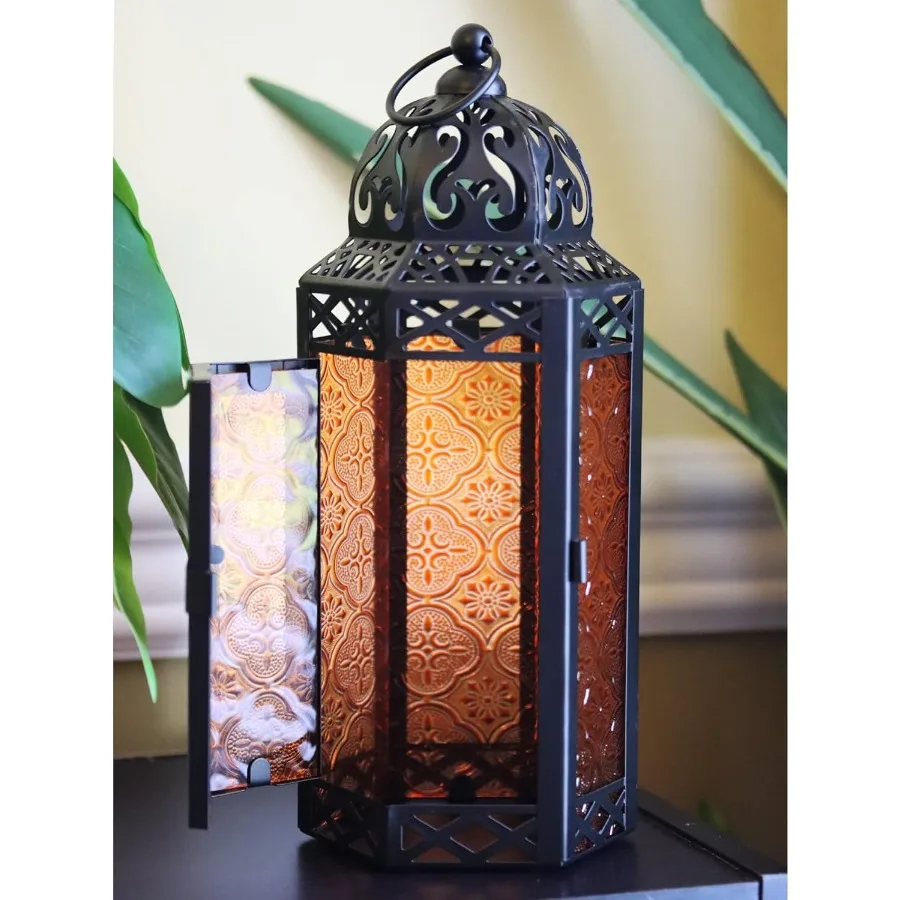 Lampada portacandele decorativa con lanterna a candela marocchina da 6 pezzi per tavolo o sospensione Decorazioni per la casa per interni Patio esterno o portico Matrimonio