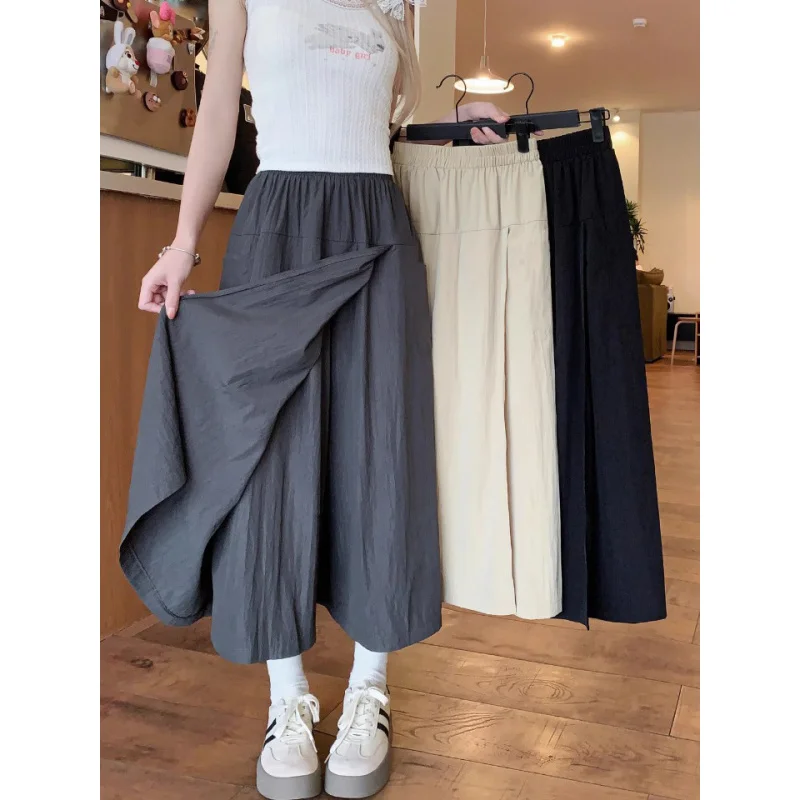 

Split Cropped Pants Skirt New Version plus Size Yamamoto Casual Pants Women's Summer Loose Slimming Thin FatMMPantskirt