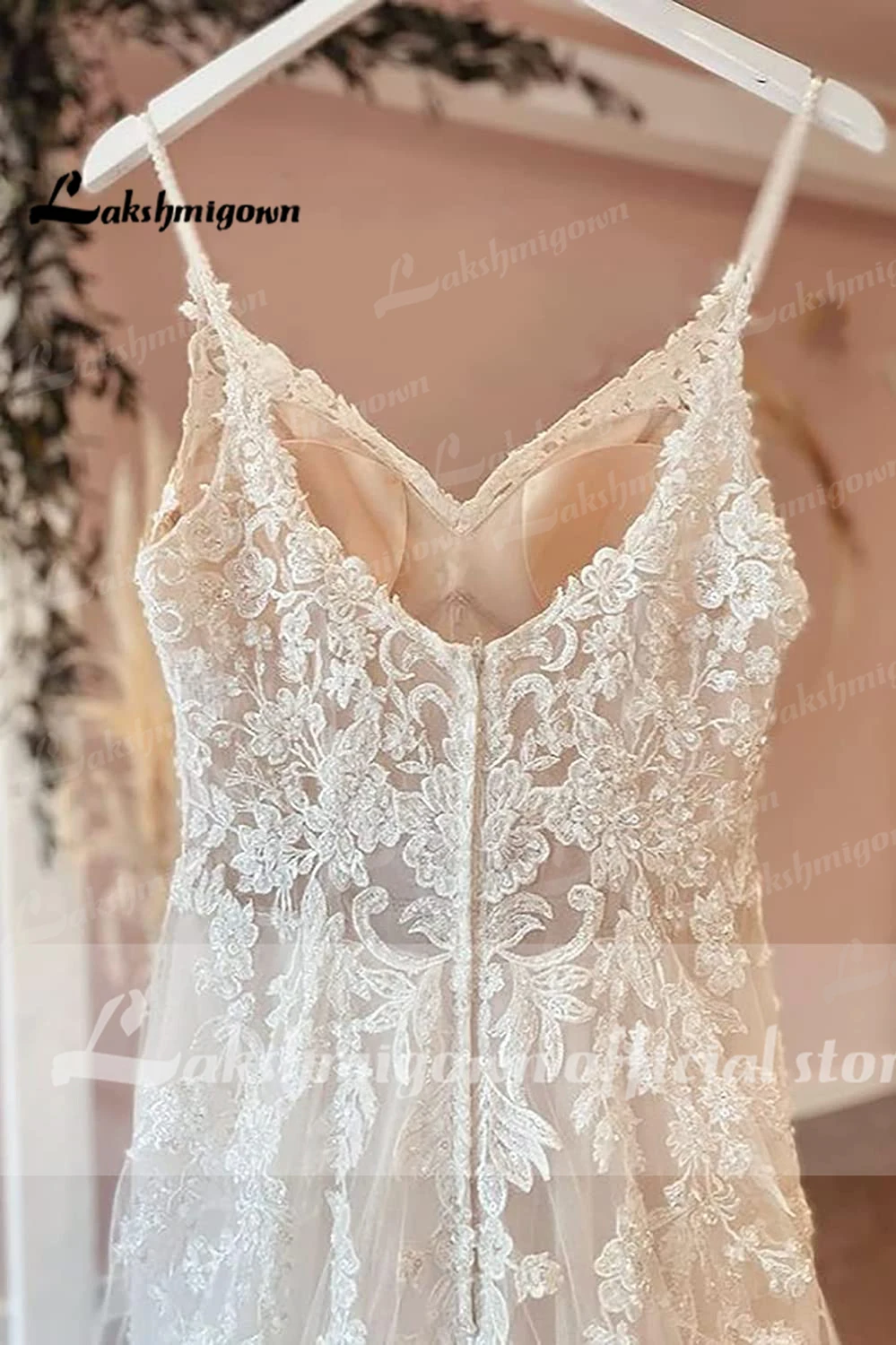 Lakshmigown Chic Lace ชุดแต่งงานสาย2022 Elegant เจ้าสาวประเทศงานแต่งงานชุดเปิดกลับ Vestidos De Nova Brautkleid