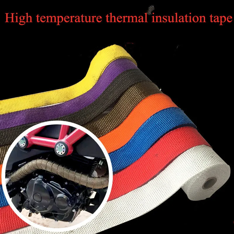 

5M/pc Heat-resistant Wrap Insulation Tape auto Exhaust pipe High temperature cloth for moto car modification protection supplies