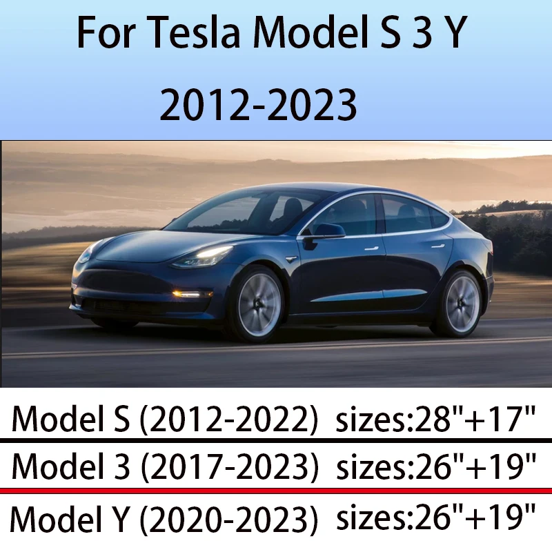 

2pcs Front Windshield Wiper Blades For Tesla Model S 3 Y 2012-2023 2013 2016 2017 2020 2021 2022 Windscreen Window Accessories