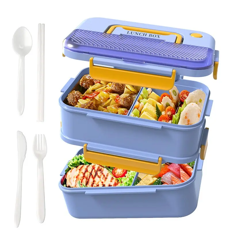 

Новый разделенный ланч-бокс большой емкости, коробка для бенто для студентов и офисных работников, квадратный ланч-бокс из полипропилена с микроволновым подогревом, коробка для пикника ﻿