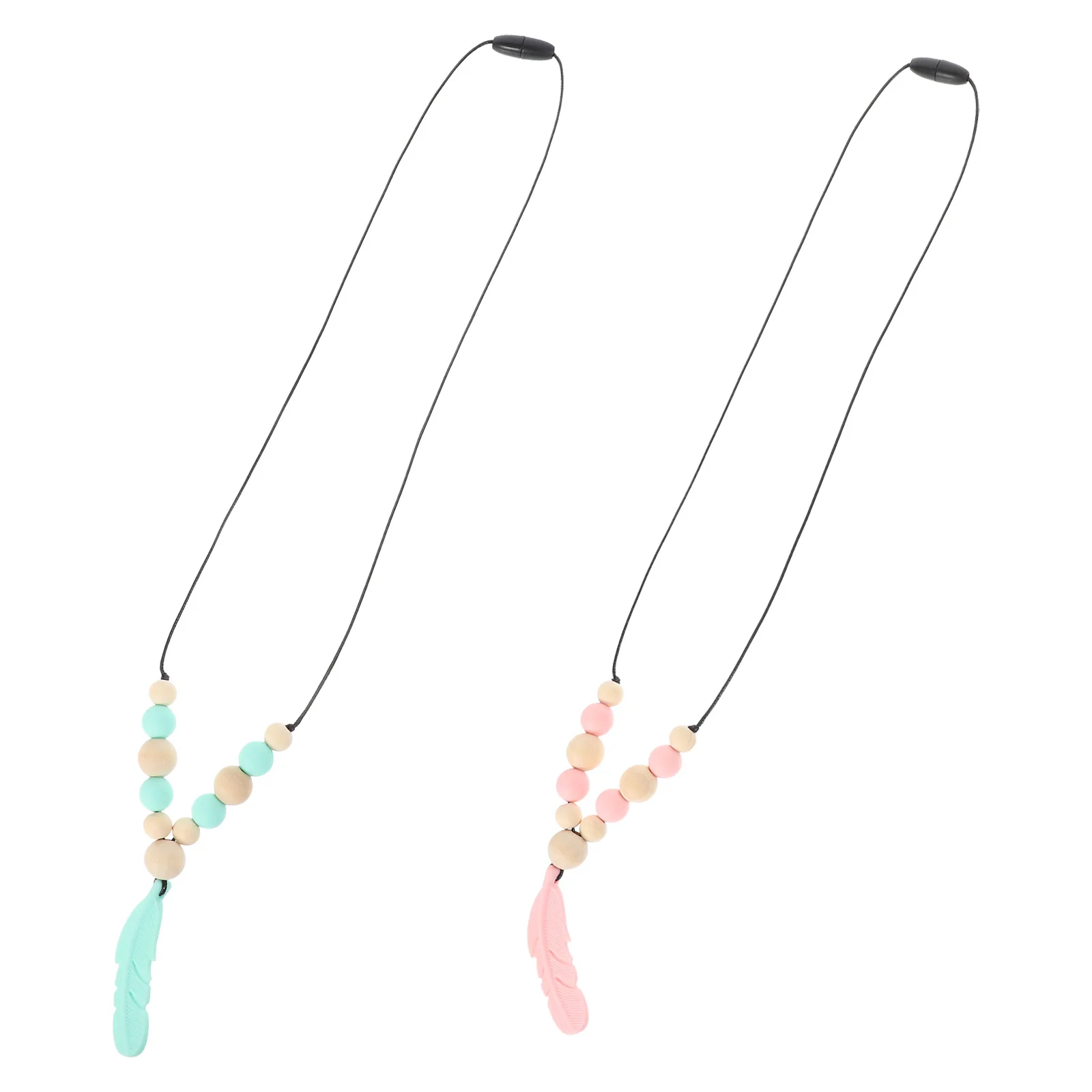 2 Collares de Silicona para Bebés, Collares de Dentición para Bebés, Collares Sensoriales Ligeros para Masticar, Mordedores para Bebés