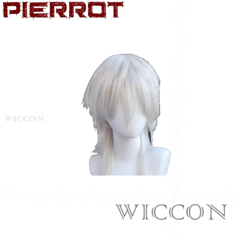 لعبة السيرك الغريبة بييروت كوسبلاي مع زي التاج الأسود والأحمر والأصفر للهالوين مع شعر مستعار أبيض زي تنكري بدلة كاملة #6