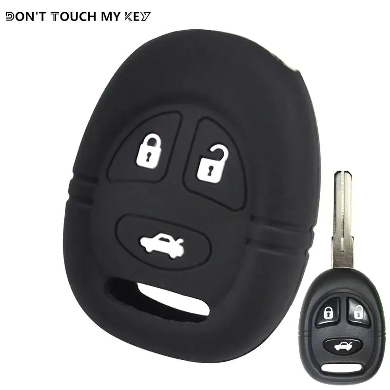 Silicone Rubber Car Key Case Cover Skin Holder Protector Shell For Saab 9-3 9-5 93 95 3 Buttons Smart Remote Key Fob Accessories