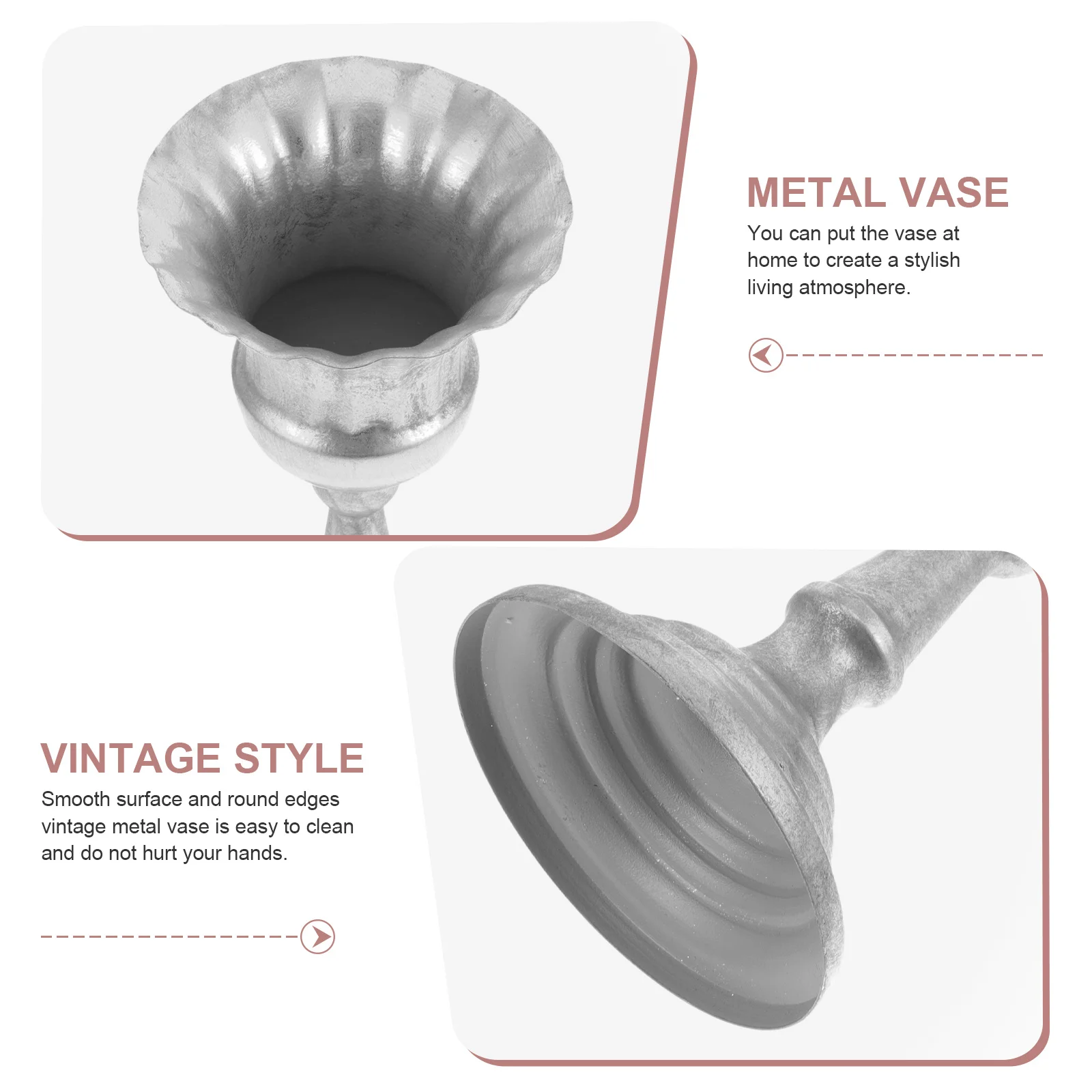 

Retro Iron Vase Decorative Metal Flower Vase For Home Office Desktop Simple Rustic Centerpiece Hydroponic Plant Holder