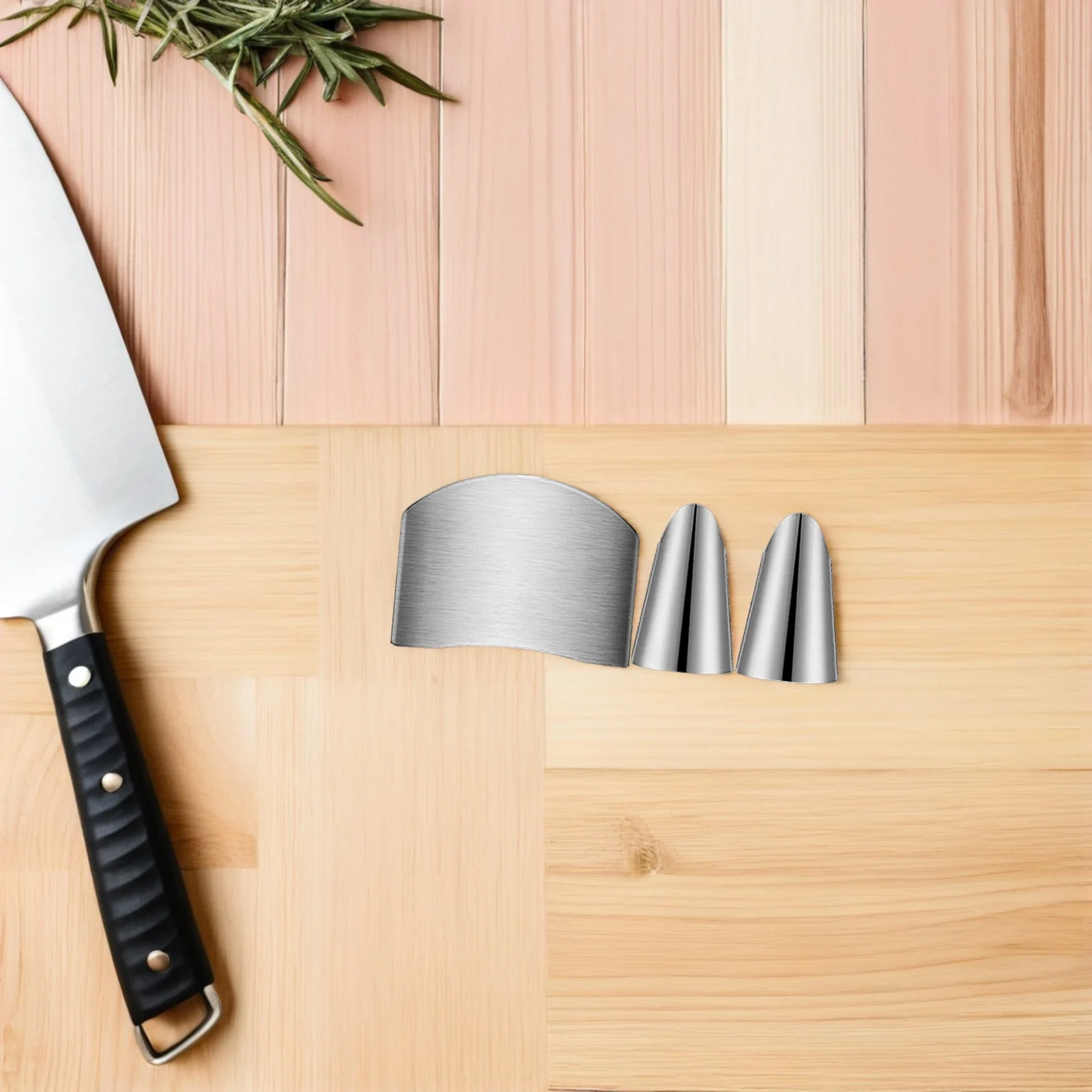 

3pcs Anti-cut Stainless Steel Finger Protectors Kitchen Tools Small Guards Covers Vegetable Fruit Meat Safe Cooking