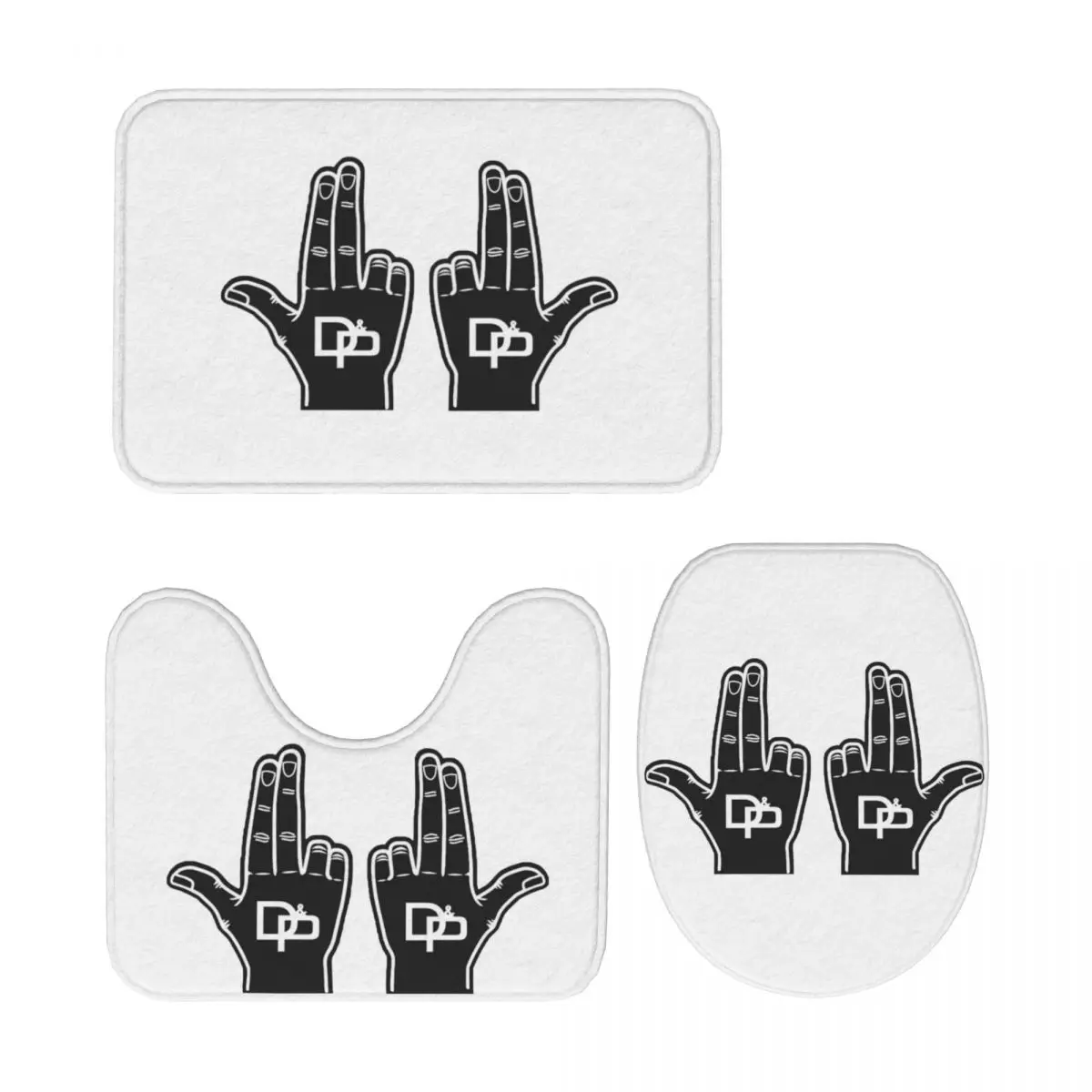 

Гигантские перчатки JUL, 3 шт., коврик для ванной, набор для ванной комнаты, крышка для унитаза, домашний декор, нескользящий ковер, напольный ковер