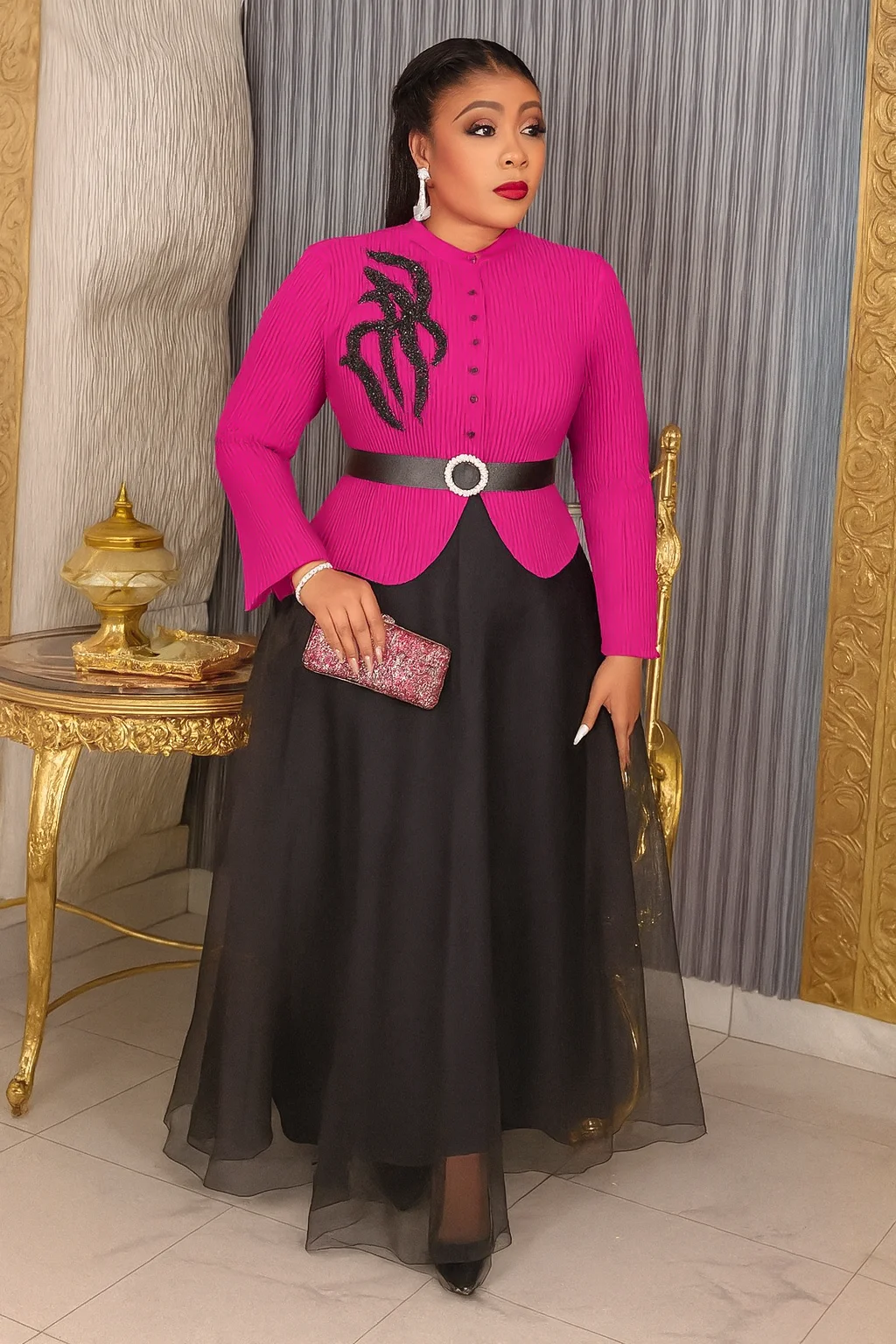 

Официанское плиссированное платье больших размеров для выпускного вечера для женщин, официальное элегантное вечернее роскошное длинное платье, повседневная женская модная одежда 2025