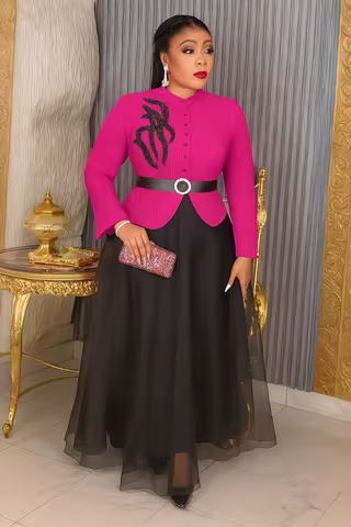 Afican Prom Plus Size Pleated Dress For Women Formal Elegant Evening Party Luxury Long Dress Casual Female Fashion Clothing 2025