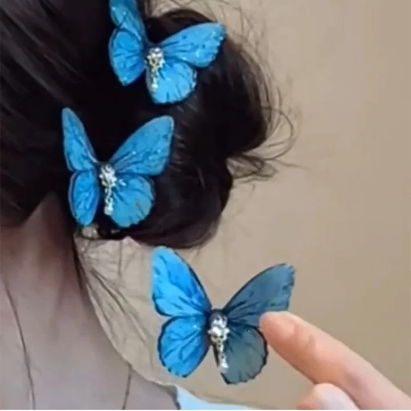 1pc Super Fairy Butterfly Hair Clip Female Delicate Advanced Sense Side Bangs Clip Hair Decoration Netflix Hair Card Fairy Atmos