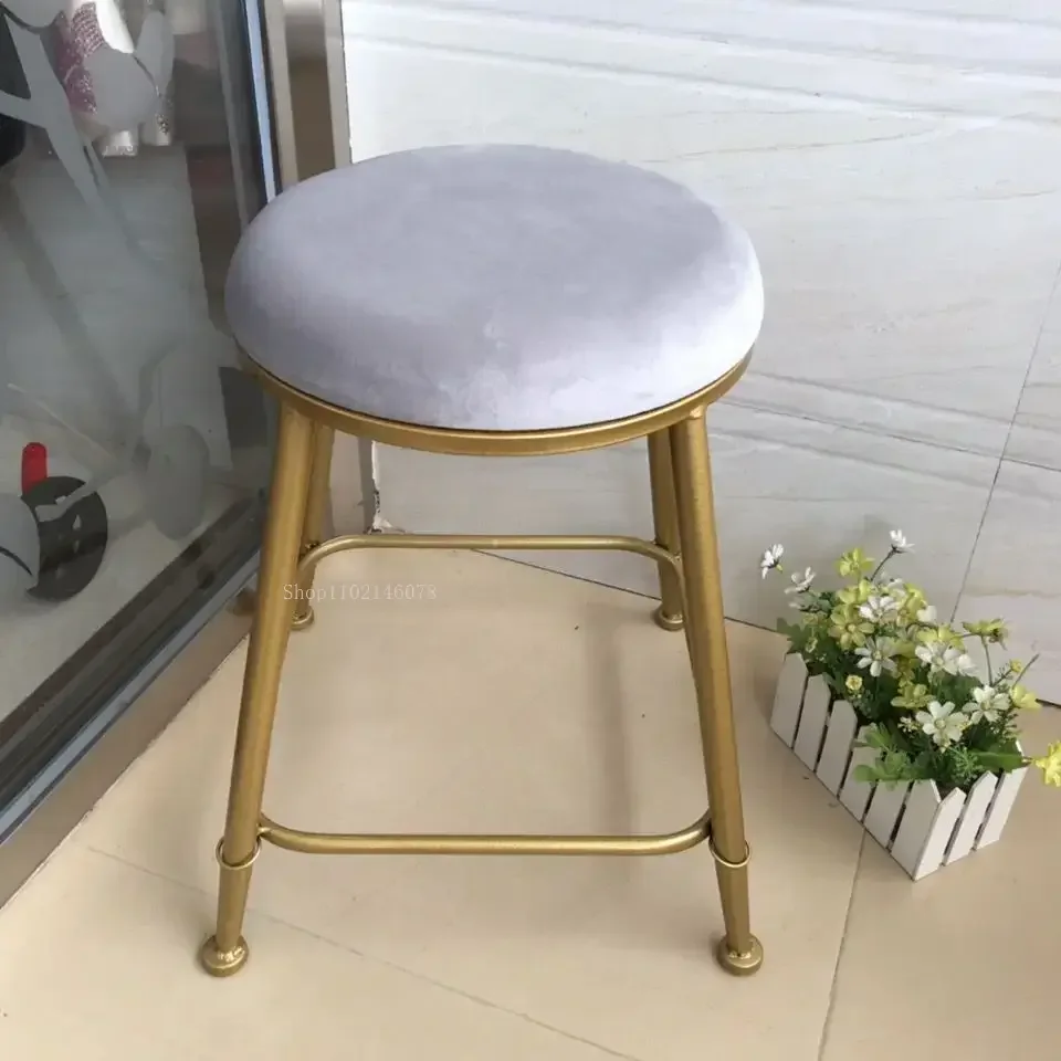 

Modern Minimalist Bedroom Dressing Chair Bar Stool Makeup Stool Girl Nail Stools Small Round Vanity Stools Living Room Ottomans