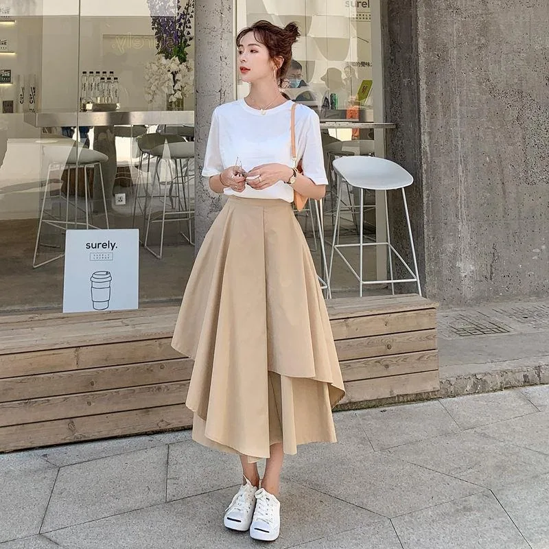 Baggy Skirts Women A-line High Waist Irregular Street Wear Stylish Vibe Hot Sale Fashion Cool Techwear All-match Chic Girl Ins