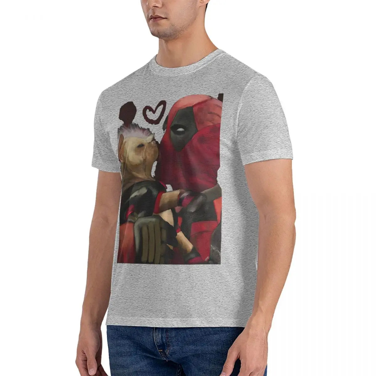 Dogpool Men T Shirts Marvel Deadpool & Wolverine Funny Tee Shirt Short Sleeve Round Collar T-Shirt Pure Cotton 4XL 5XL Tops