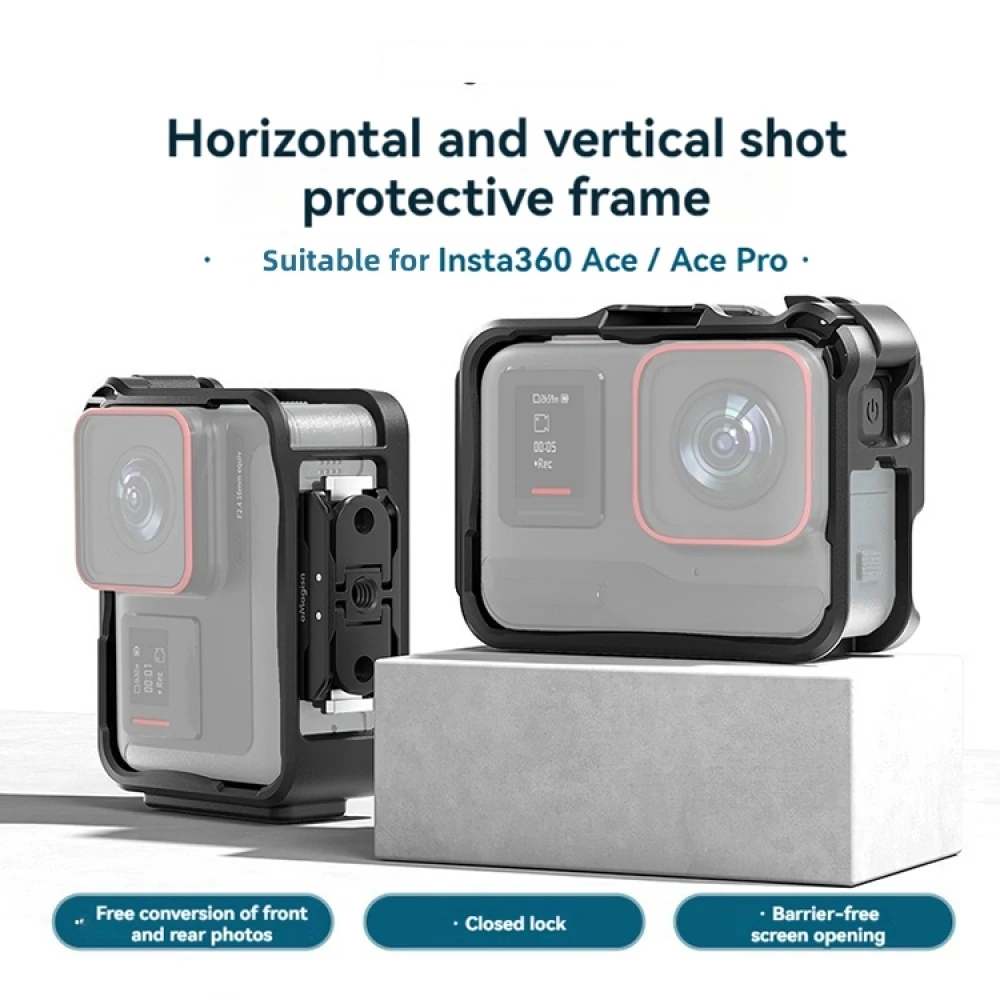 Marco protector de disparo Horizontal y Vertical para Insta360 Ace Pro, bisel, jaula de conejo, accesorios de cámara deportiva