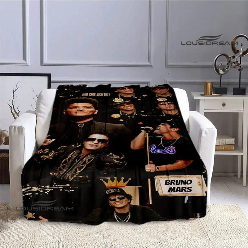 Singer Bruno Mars printed Blanket Children's warm blankets Flannel Soft and Comfortable Home Travel Blanket Birthday Gift